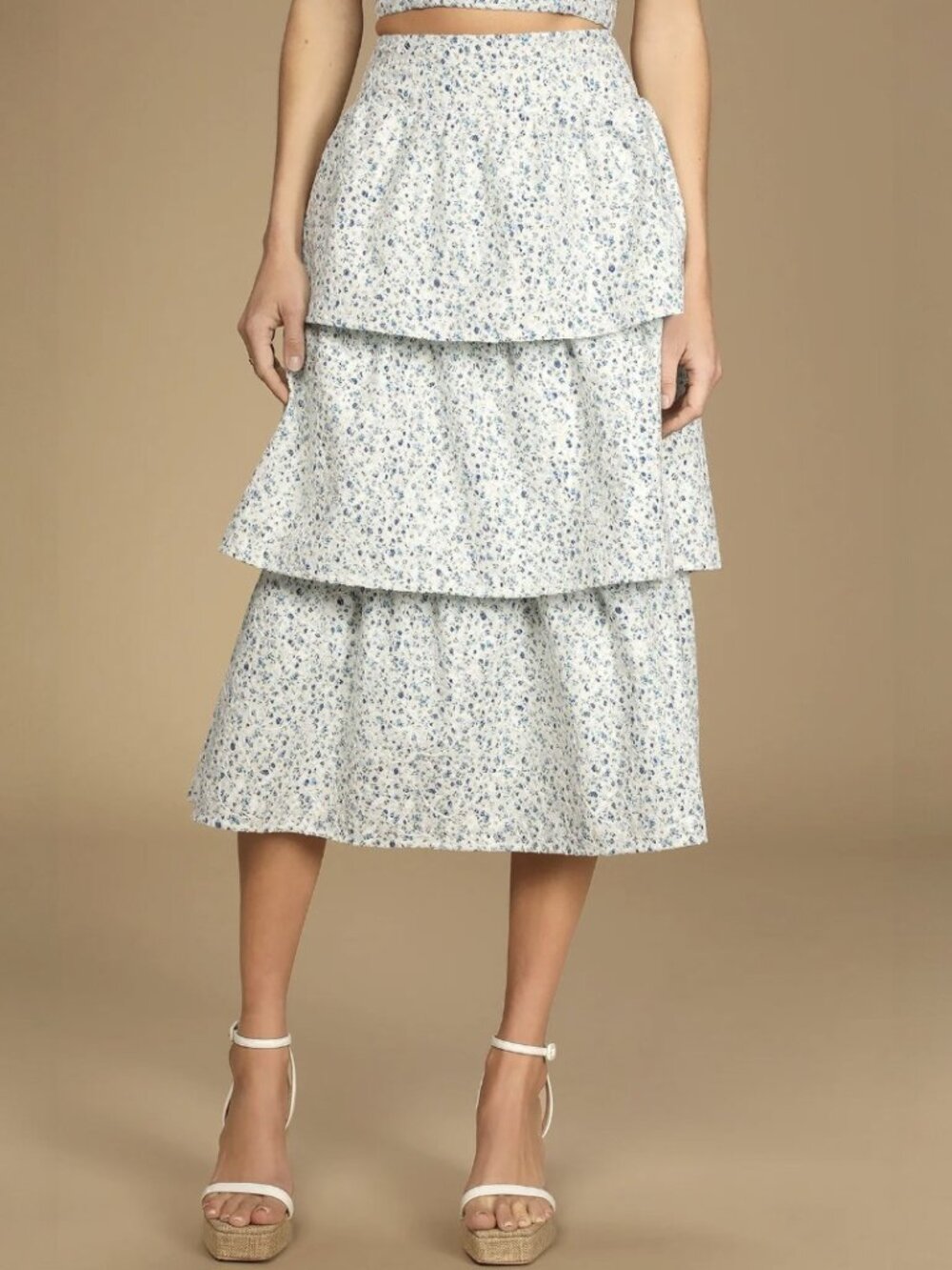 NWT Lulus Top Tier Babe Blue Floral Embroidered Sleeveless Midi Dress (size S) - Picture 5 of 12